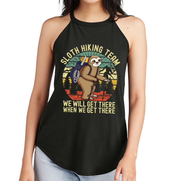 Retro Sloth Hiking Team Well Get There When We Get There Women's Perfect Tri Rocker Tank