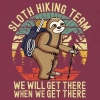 Retro Sloth Hiking Team Well Get There When We Get There 16oz Travel Tumbler