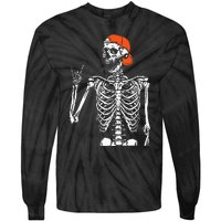 Rocker Skeleton Hand Rock On Costume Funny Halloween Gifts Tie-Dye Long Sleeve Shirt