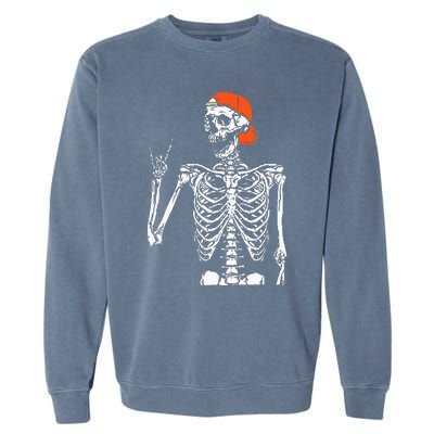 Rocker Skeleton Hand Rock On Costume Funny Halloween Gifts Garment-Dyed Sweatshirt