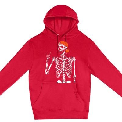 Rocker Skeleton Hand Rock On Costume Funny Halloween Gifts Premium Pullover Hoodie