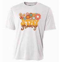 Retro Sunflower Hippie Stay Groovy Positive Mind Happy Life Cooling Performance Crew T-Shirt