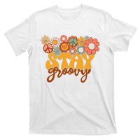 Retro Sunflower Hippie Stay Groovy Positive Mind Happy Life T-Shirt