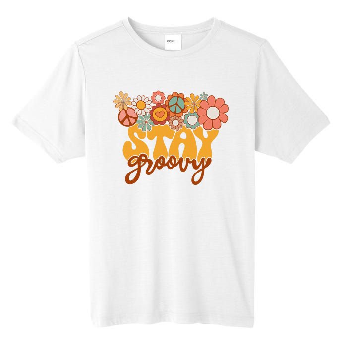 Retro Sunflower Hippie Stay Groovy Positive Mind Happy Life Tall Fusion ChromaSoft Performance T-Shirt