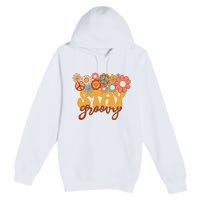 Retro Sunflower Hippie Stay Groovy Positive Mind Happy Life Premium Pullover Hoodie