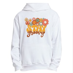 Retro Sunflower Hippie Stay Groovy Positive Mind Happy Life Urban Pullover Hoodie