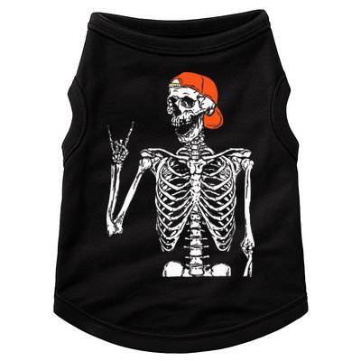 Rocker Skeleton Hand Rock On Costume Funny Halloween Gifts Doggie Tank