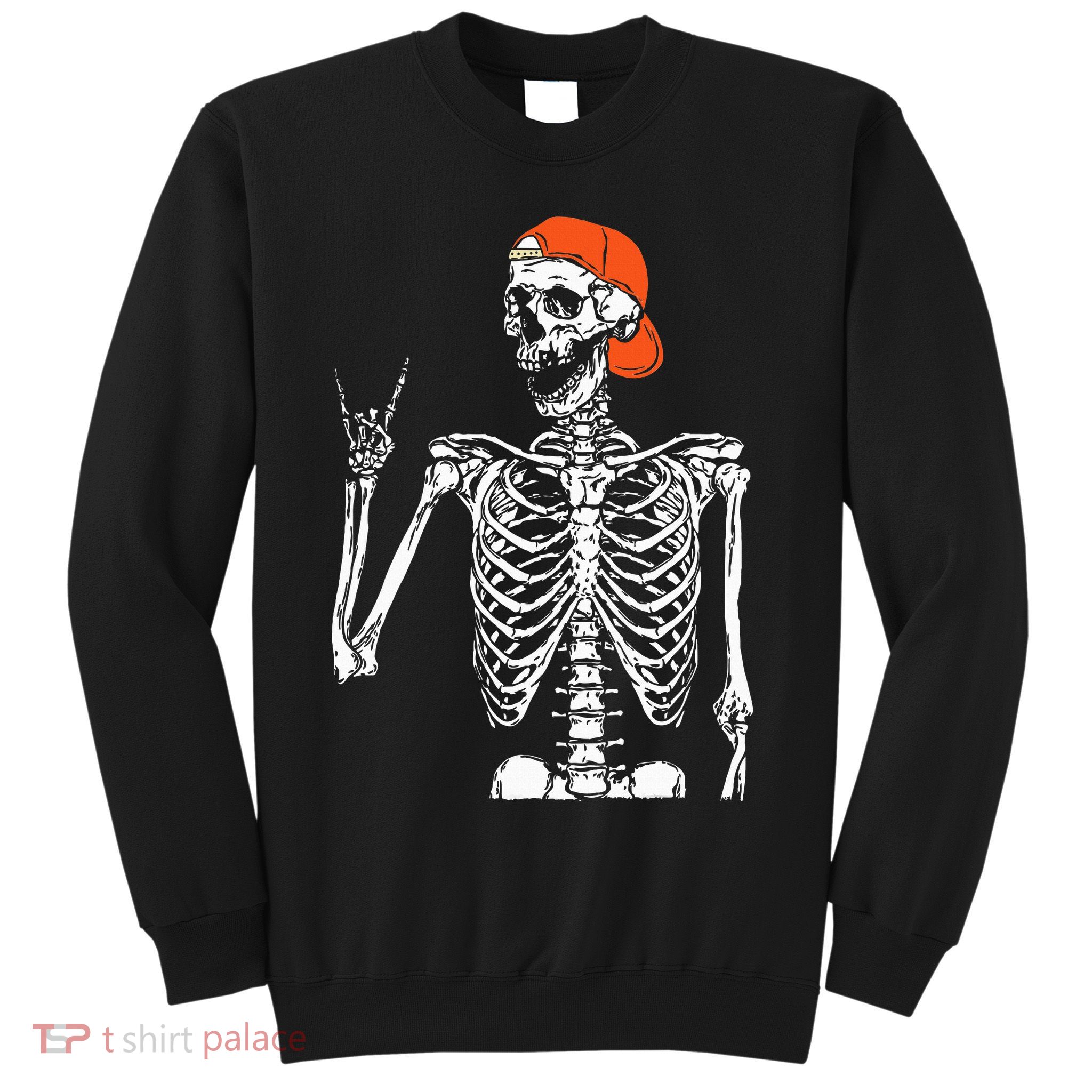 Rocker Skeleton Hand Rock On Costume Funny Halloween Gifts Sweatshirt
