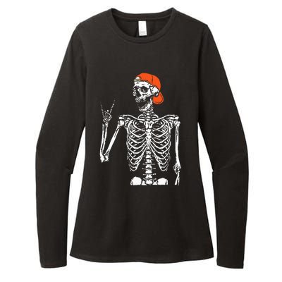 Rocker Skeleton Hand Rock On Costume Funny Halloween Gifts Womens CVC Long Sleeve Shirt