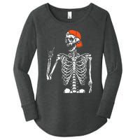 Rocker Skeleton Hand Rock On Costume Funny Halloween Gifts Women's Perfect Tri Tunic Long Sleeve Shirt