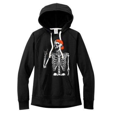 Rocker Skeleton Hand Rock On Costume Funny Halloween Gifts Women's Fleece Hoodie