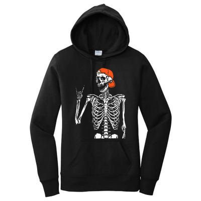 Rocker Skeleton Hand Rock On Costume Funny Halloween Gifts Women's Pullover Hoodie