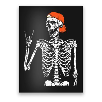 Rocker Skeleton Hand Rock On Costume Funny Halloween Gifts Poster