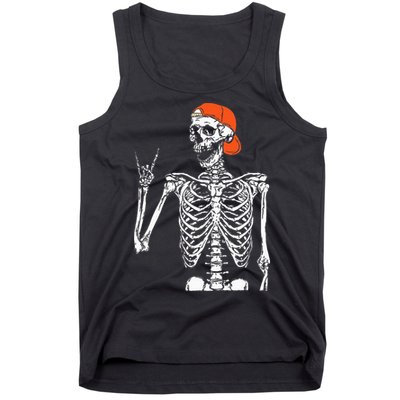Rocker Skeleton Hand Rock On Costume Funny Halloween Gifts Tank Top