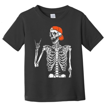 Rocker Skeleton Hand Rock On Costume Funny Halloween Gifts Toddler T-Shirt