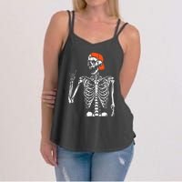 Rocker Skeleton Hand Rock On Costume Funny Halloween Gifts Women's Strappy Tank