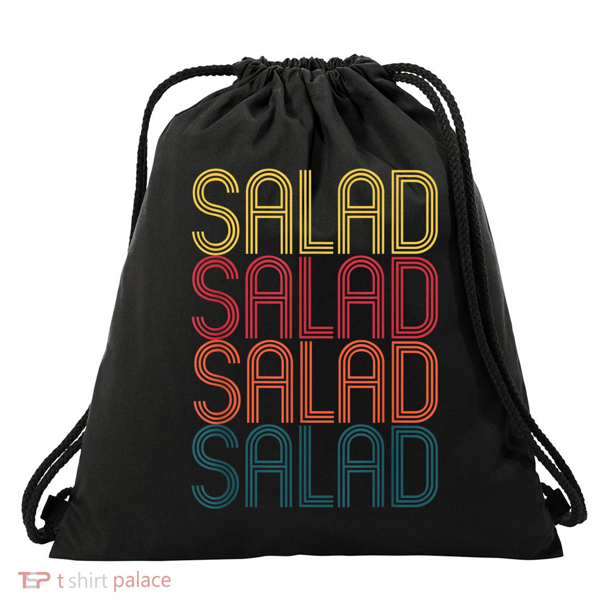 Retro Salad Healthy Food Gift For Salad Lover Vintage Salad Drawstring Bag