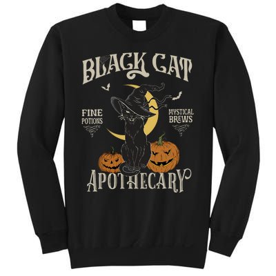 Retro Scary Halloween Costume Black Cat Salem Apothecary Sweatshirt