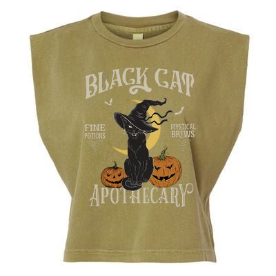 Retro Scary Halloween Costume Black Cat Salem Apothecary Garment-Dyed Women's Muscle Tee