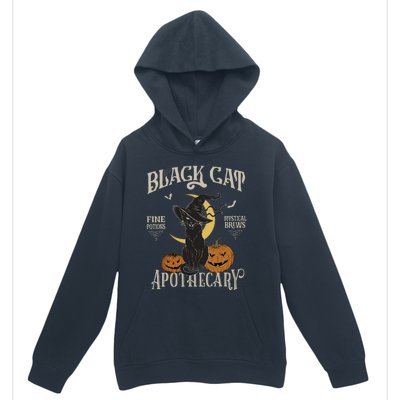 Retro Scary Halloween Costume Black Cat Salem Apothecary Urban Pullover Hoodie