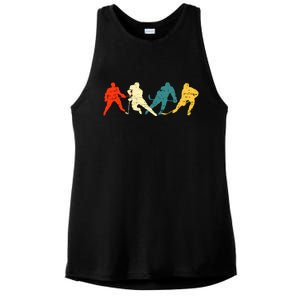 Retro Style Hockey Players Ladies PosiCharge Tri-Blend Wicking Tank