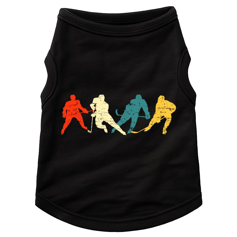 Retro Style Hockey Players Doggie Tank