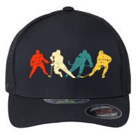 Retro Style Hockey Players Flexfit Unipanel Trucker Cap