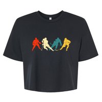 Retro Style Hockey Players Bella+Canvas Jersey Crop Tee