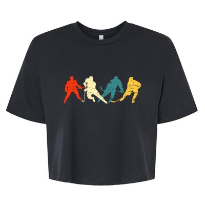 Retro Style Hockey Players Bella+Canvas Jersey Crop Tee