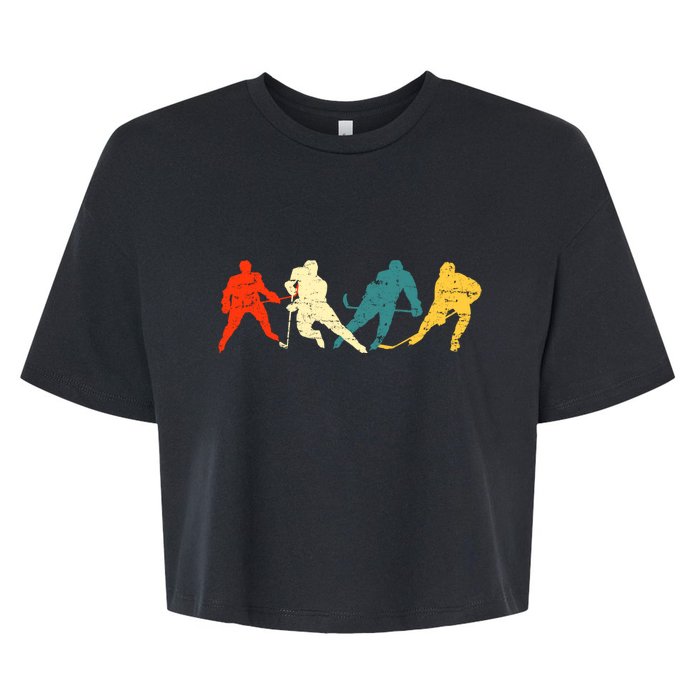 Retro Style Hockey Players Bella+Canvas Jersey Crop Tee