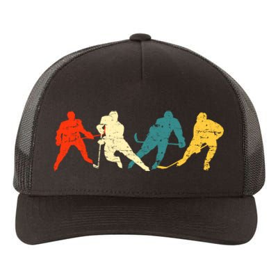 Retro Style Hockey Players Yupoong Adult 5-Panel Trucker Hat