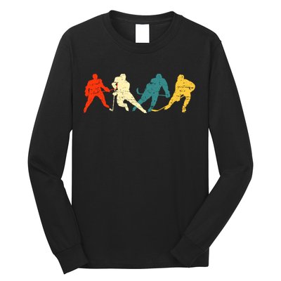 Retro Style Hockey Players Long Sleeve Shirt