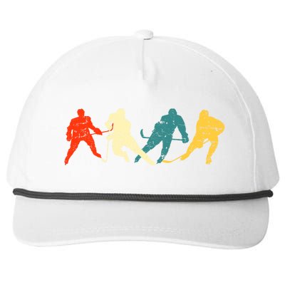 Retro Style Hockey Players Snapback Five-Panel Rope Hat