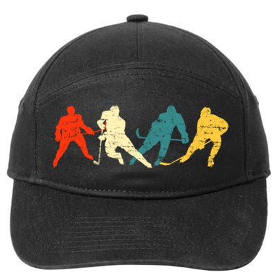 Retro Style Hockey Players 7-Panel Snapback Hat