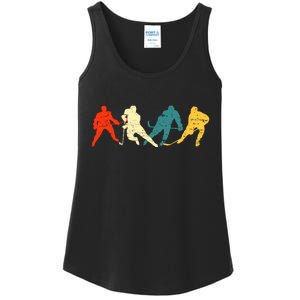 Retro Style Hockey Players Ladies Essential Tank