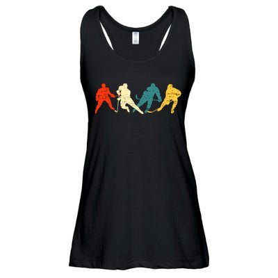 Retro Style Hockey Players Ladies Essential Flowy Tank