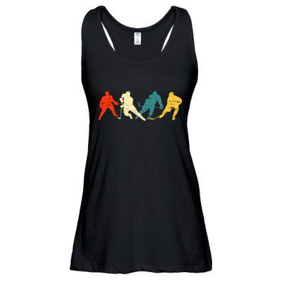 Retro Style Hockey Players Ladies Essential Flowy Tank