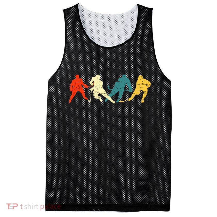 Retro Style Hockey Players Mesh Reversible Basketball Jersey Tank