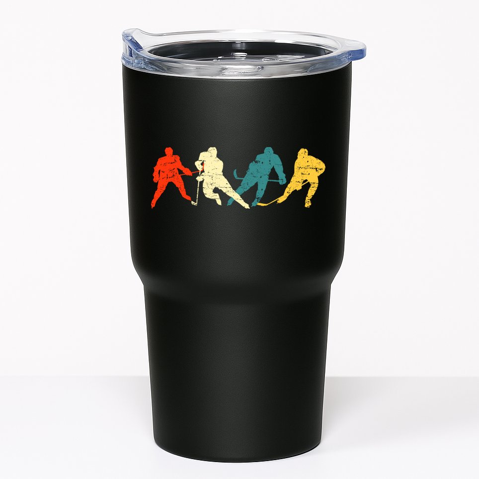 Retro Style Hockey Players Tumbler