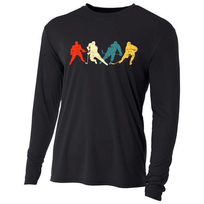 Retro Style Hockey Players Cooling Performance Long Sleeve Crew