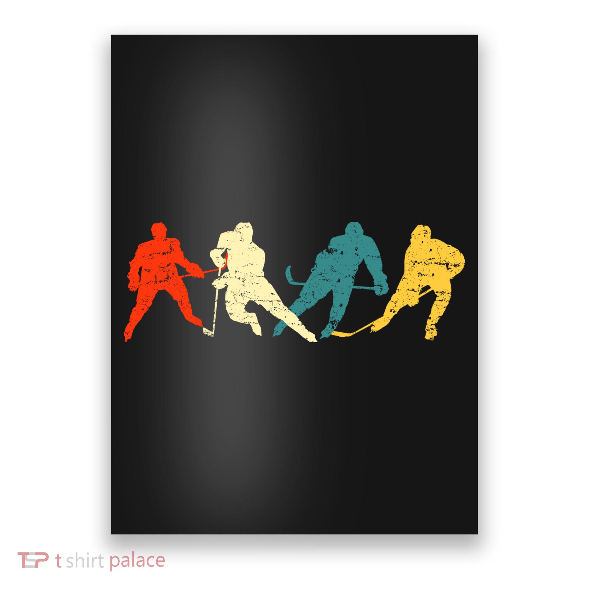 Retro Style Hockey Players Poster