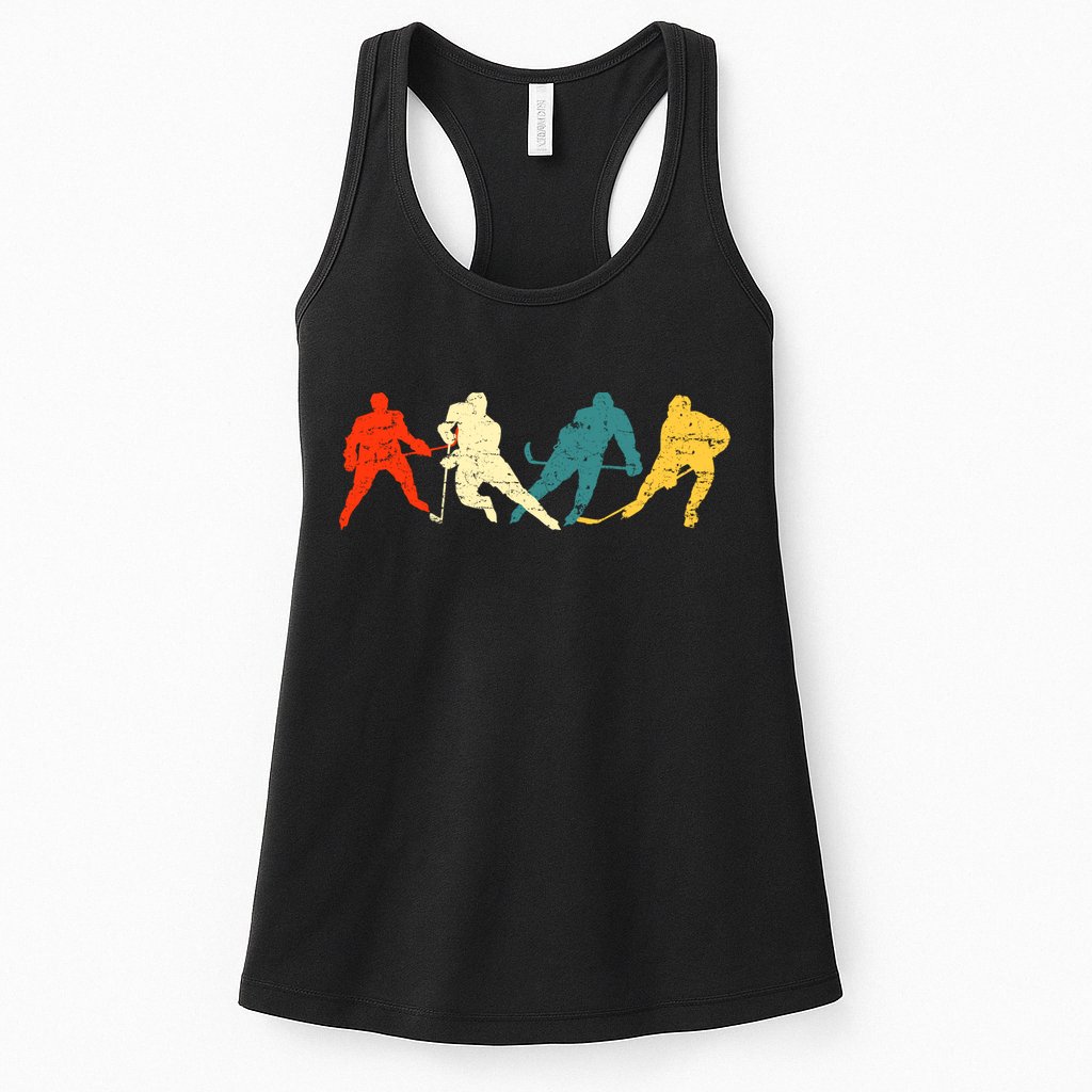 Retro Style Hockey Players Womens Tank Top