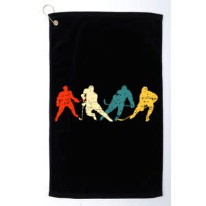 Retro Style Hockey Players Platinum Collection Golf Towel