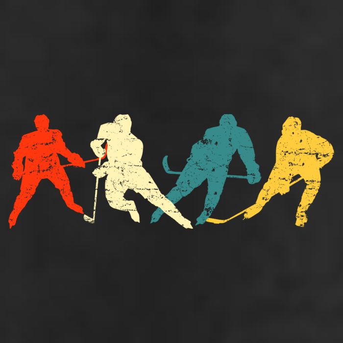 Retro Style Hockey Players Golf Towel