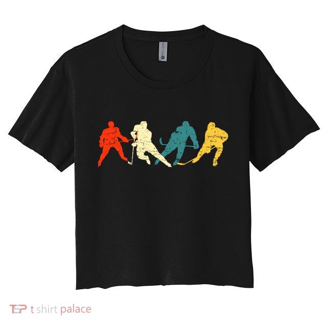 Retro Style Hockey Players Women's Crop Top Tee
