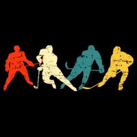 Retro Style Hockey Players Women's V-Neck T-Shirt