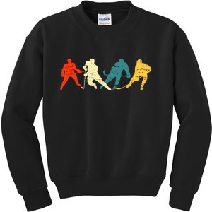 Retro Style Hockey Players Kids Sweatshirt