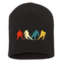 Retro Style Hockey Players Short Acrylic Beanie