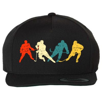 Retro Style Hockey Players Wool Snapback Cap