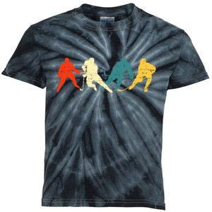 Retro Style Hockey Players Kids Tie-Dye T-Shirt